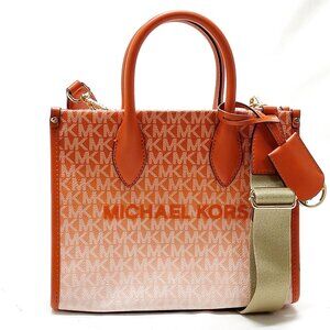 Authentic MICHAL KORS Orange PVC Satchel Bag mn195-112525